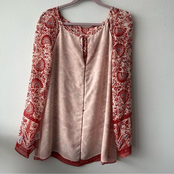 Tory Burch Red and White Floral Blouse - Picture 11 of 13